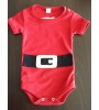 Conjunto de body papai noel com babador | Cor: Vermelho e branco